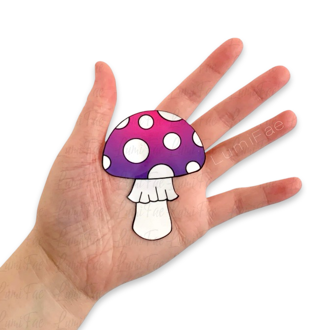 Purple Pink Mushroom Sticker - 3 Inch Waterproof Vinyl - LumiFae