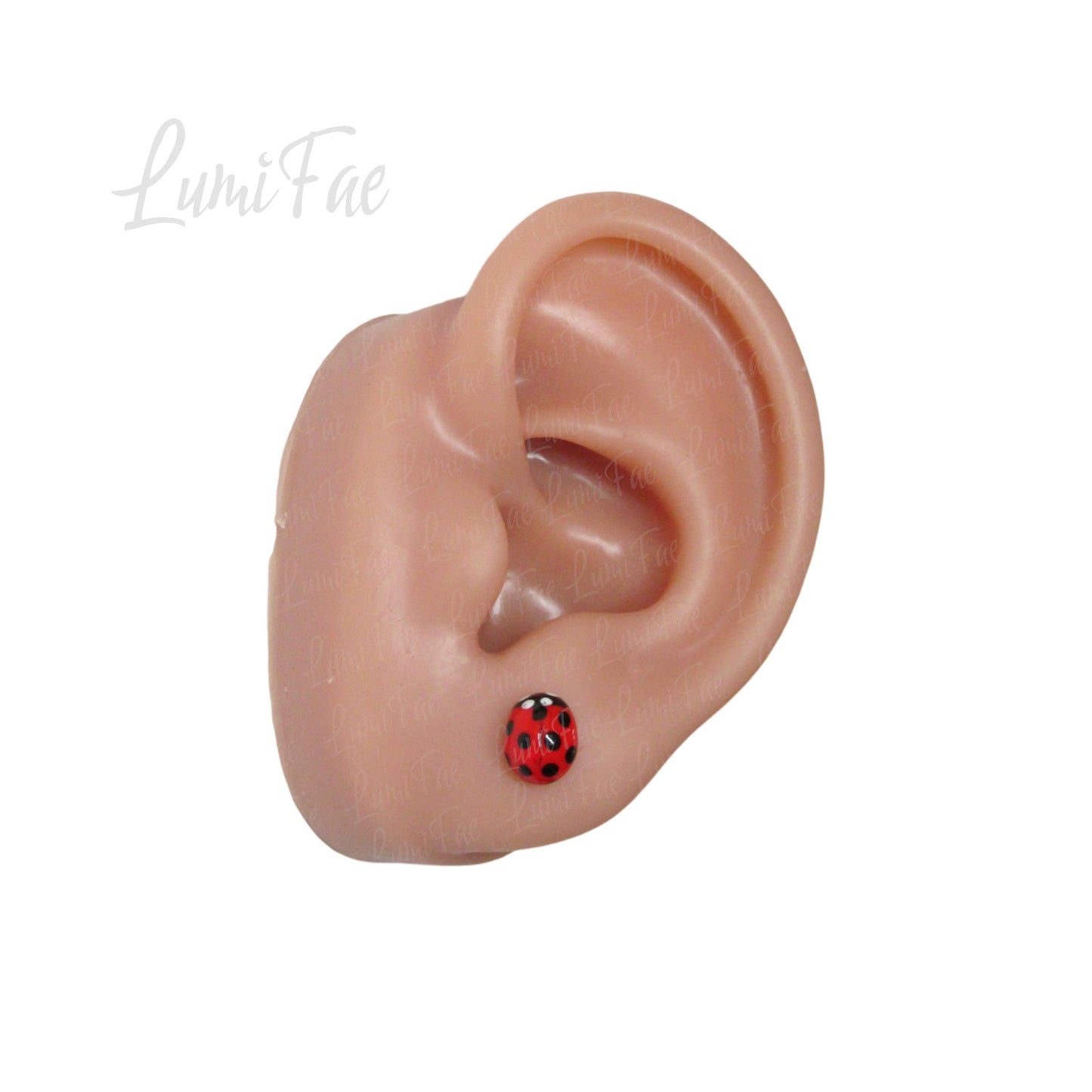 Ladybug Stud Earrings - Realistic, Hypoallergenic, Handcrafted - LumiFae