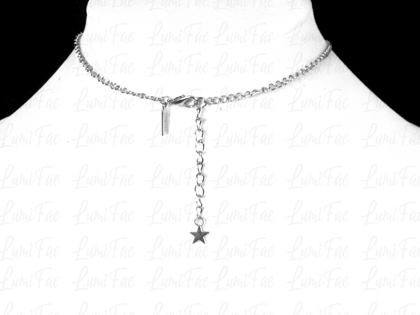 LED pink Glitter Crystal Necklace - adjustable chain, stainless steel, resin pendant, Handmade - LumiFae
