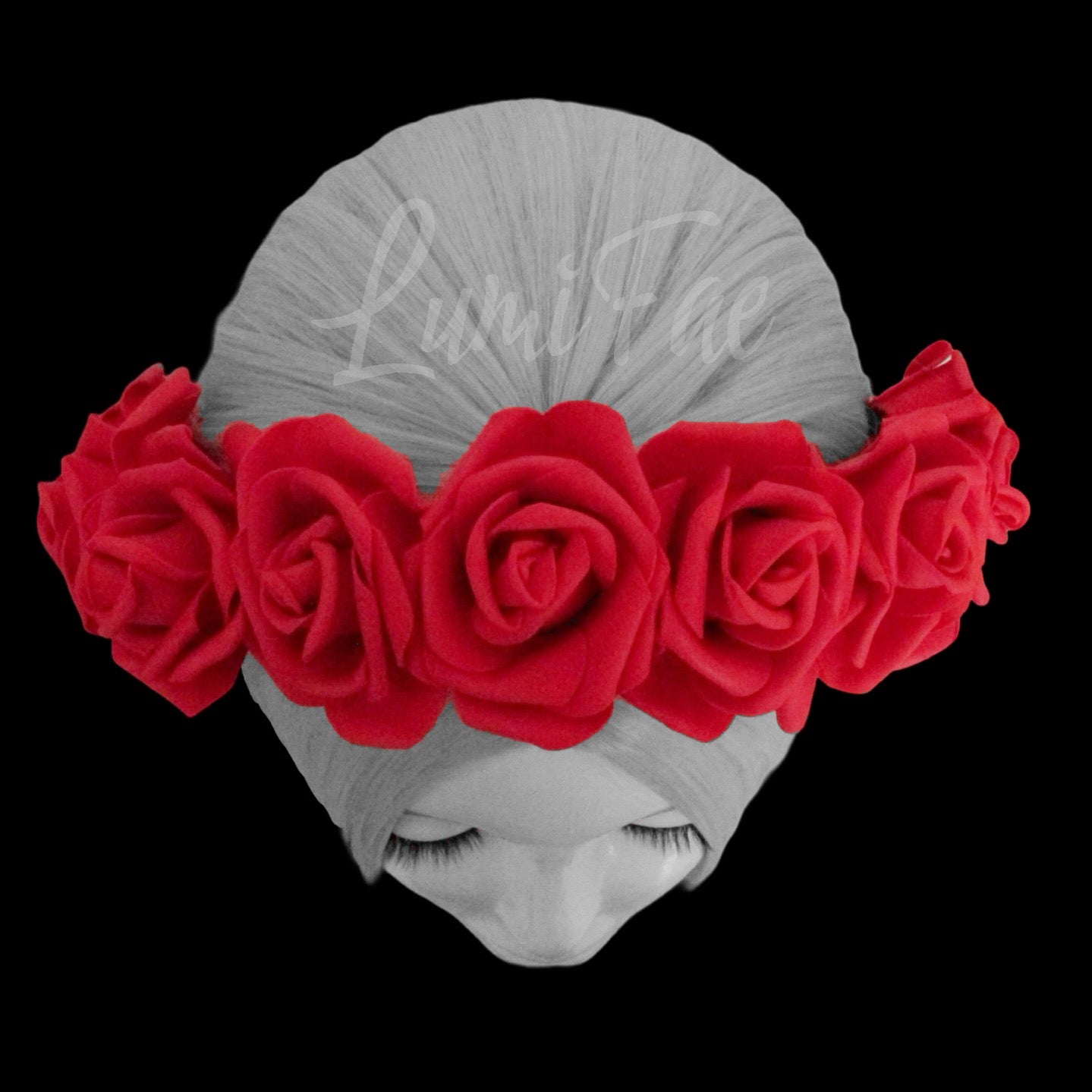 Eternal Roses Crown - choose color, lightweight, romantic, festival, fantasy, bridal, Handmade - LumiFae
