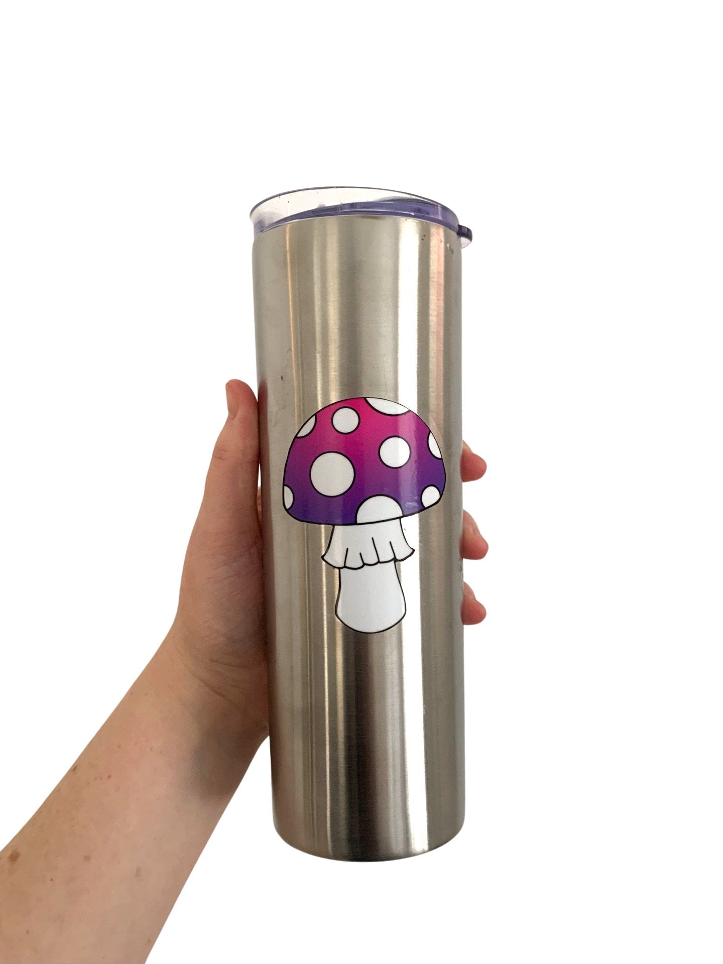 3” Mushroom Sticker, Purple pink , white spots, Waterproof - LumiFae