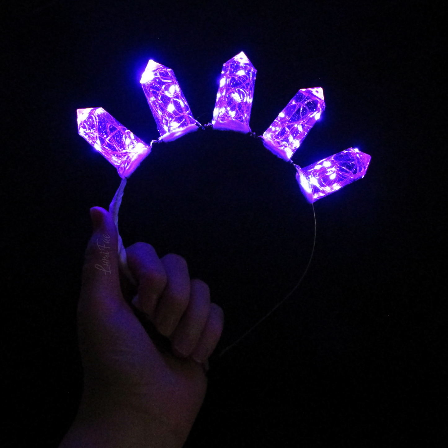 Purple Pink LED Gem Tiara Headband, Prototype Crown, Small