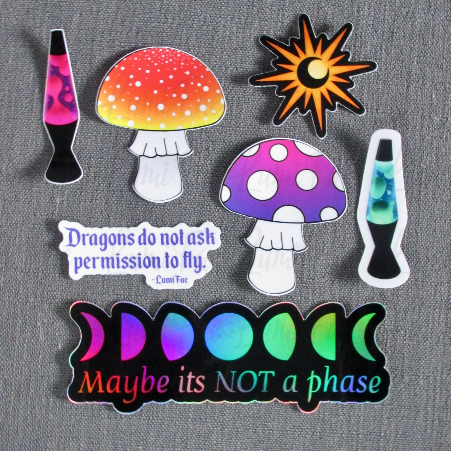 Holographic Moon Phases Sticker - Not a Phase - LumiFae