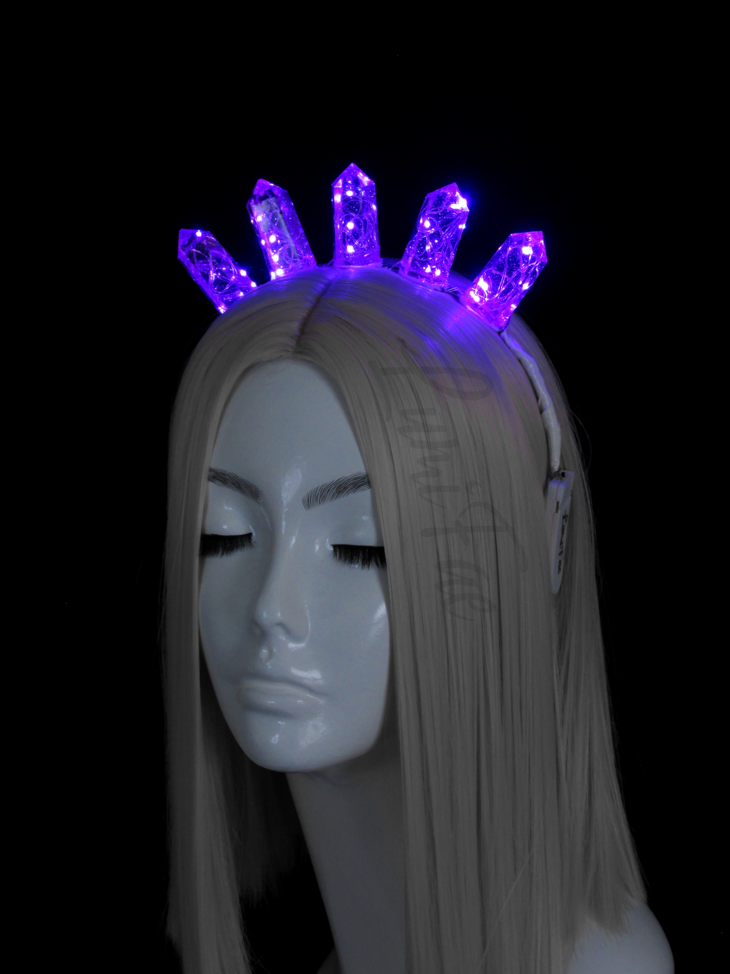 Purple Pink LED Gem Tiara Headband, Prototype Crown, Small