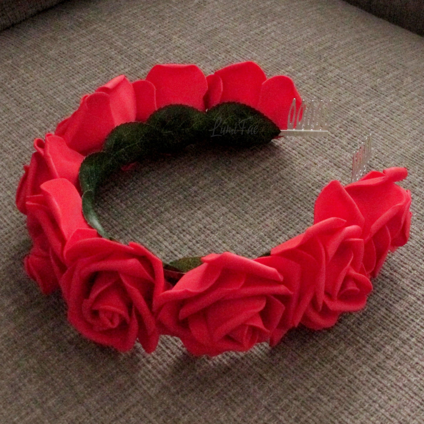 Eternal Roses Crown - choose color, lightweight, romantic, festival, fantasy, bridal, Handmade - LumiFae