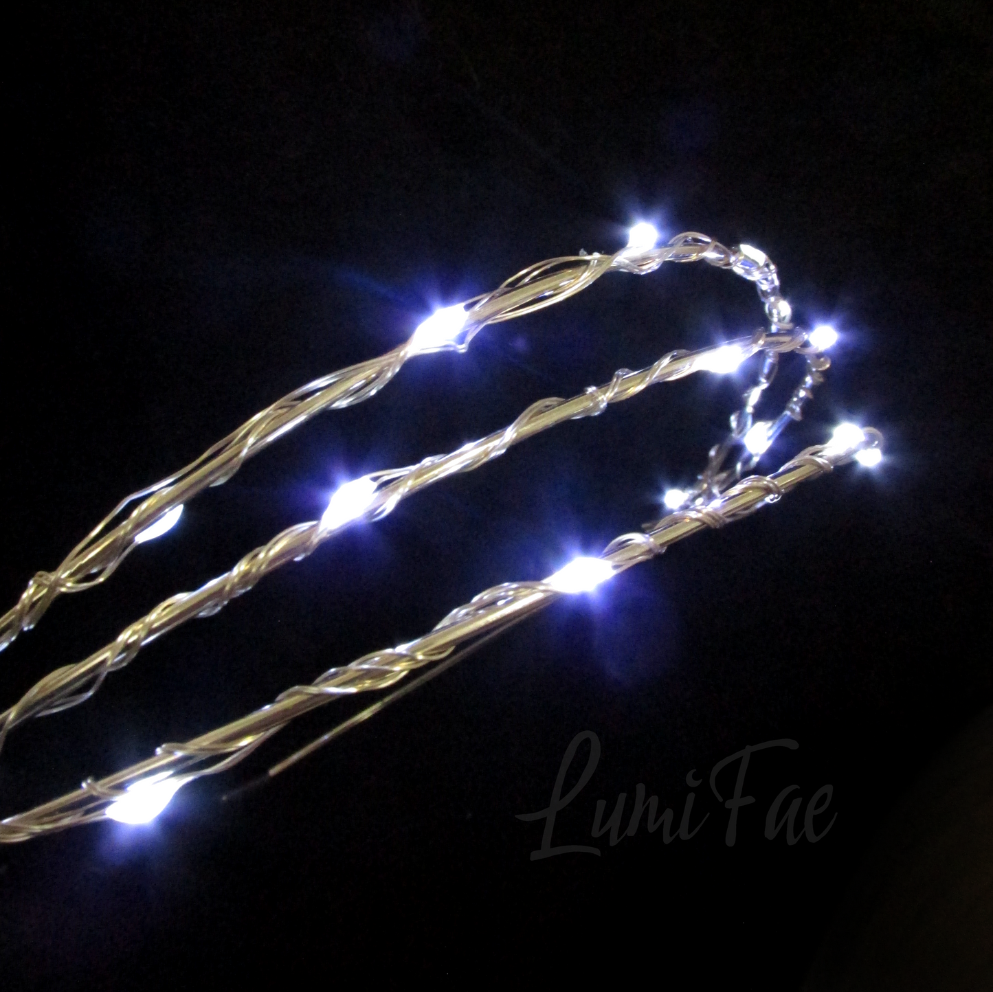 Triple LED starlight layered headband crown - cool white, fairy, goddess, ethereal, light up headband, fantasy, romantic, bridal, handmade - LumiFae