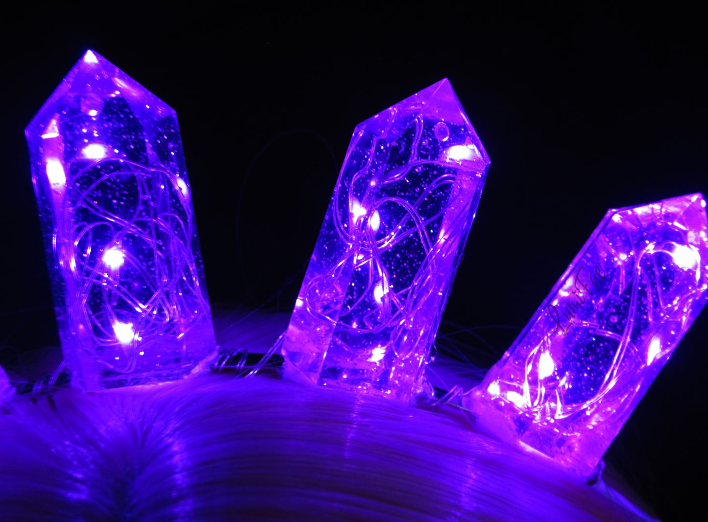 Purple Pink LED Gem Tiara Headband, Prototype Crown, Small