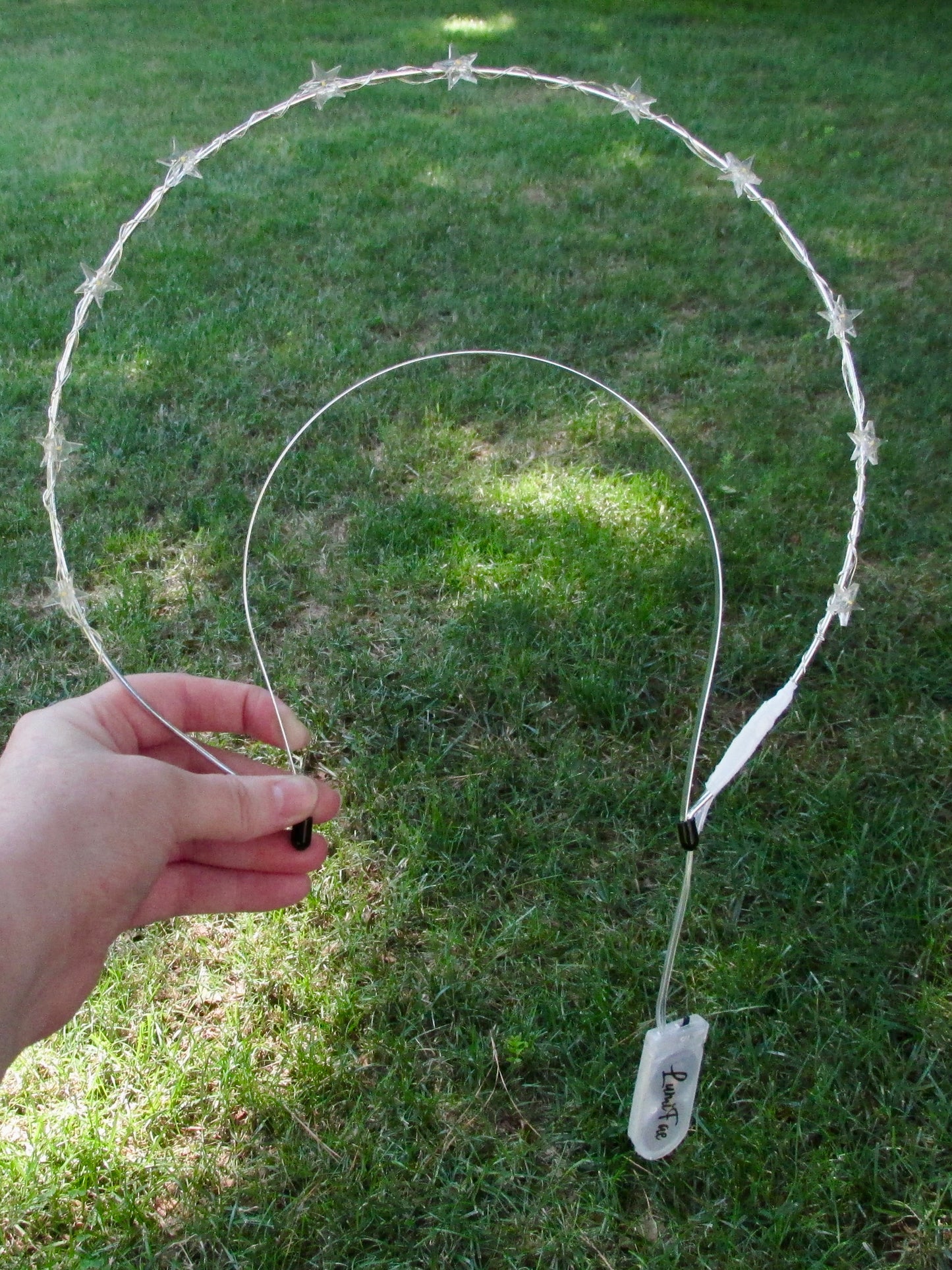 LED Stars Halo Crown - Light up Headband, Warm White or Cool White, Festival, Fantasy, Bridal, Handmade - LumiFae