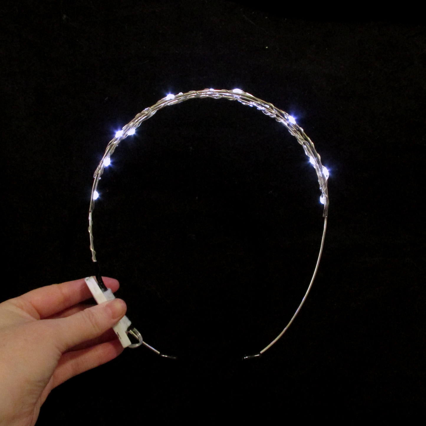 Triple LED starlight layered headband crown - cool white, fairy, goddess, ethereal, light up headband, fantasy, romantic, bridal, handmade - LumiFae