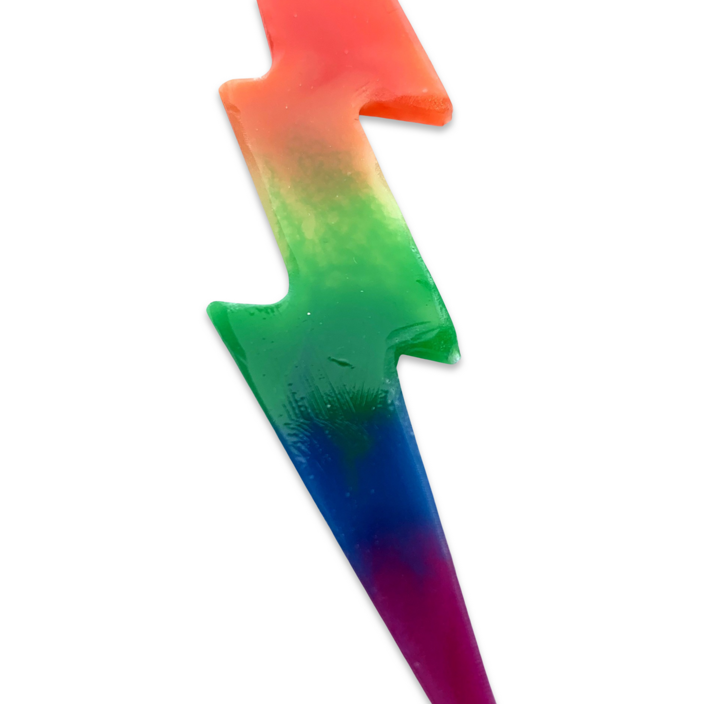 Rainbow Lightning Bolt Earrings, Gold Hooks