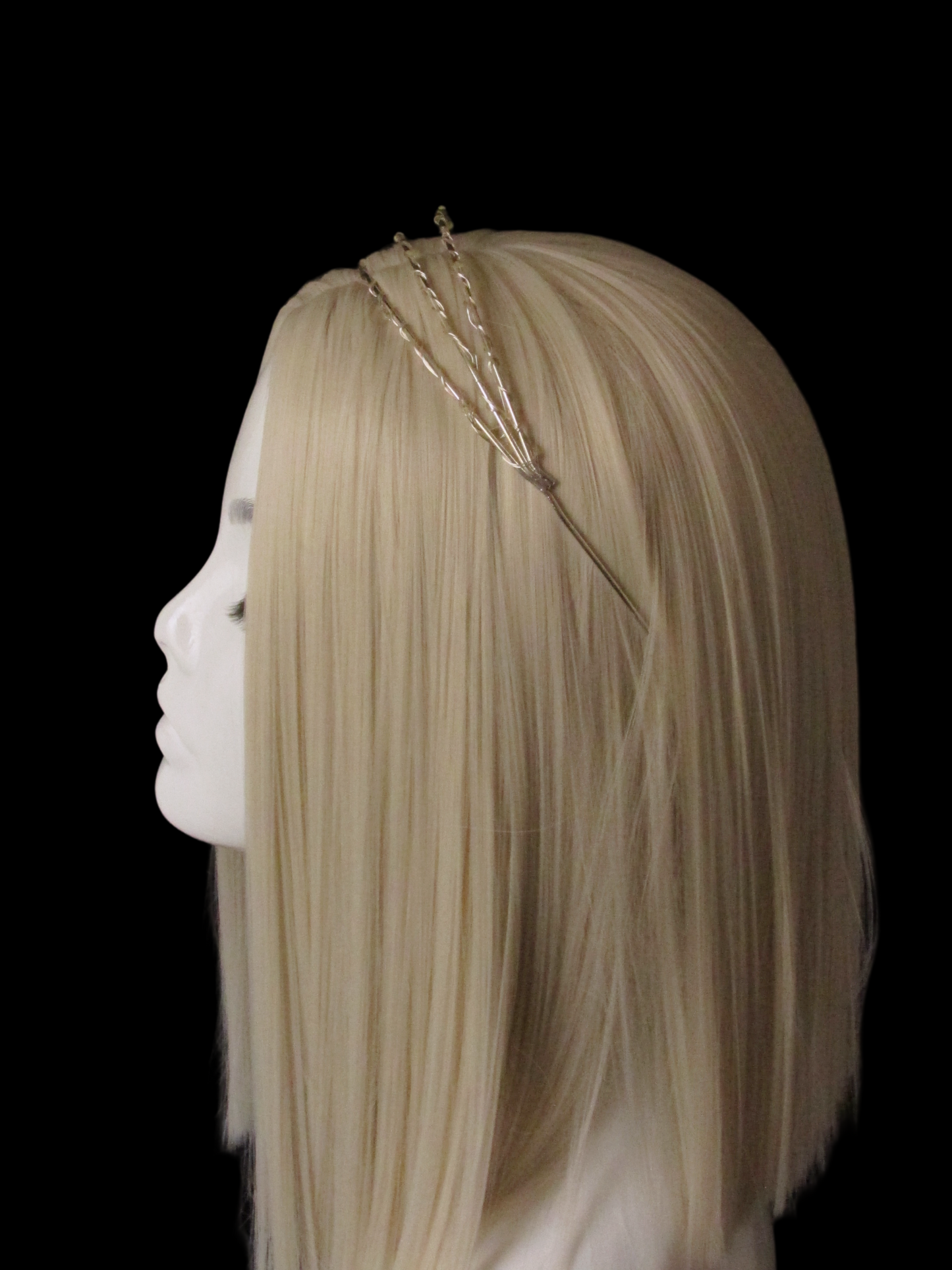 Triple LED starlight layered headband crown - cool white, fairy, goddess, ethereal, light up headband, fantasy, romantic, bridal, handmade - LumiFae