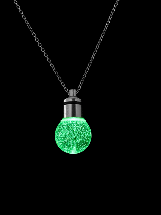 LED Bubble Necklace - Light up Jewelry, Resin Pendant, Handmade - LumiFae