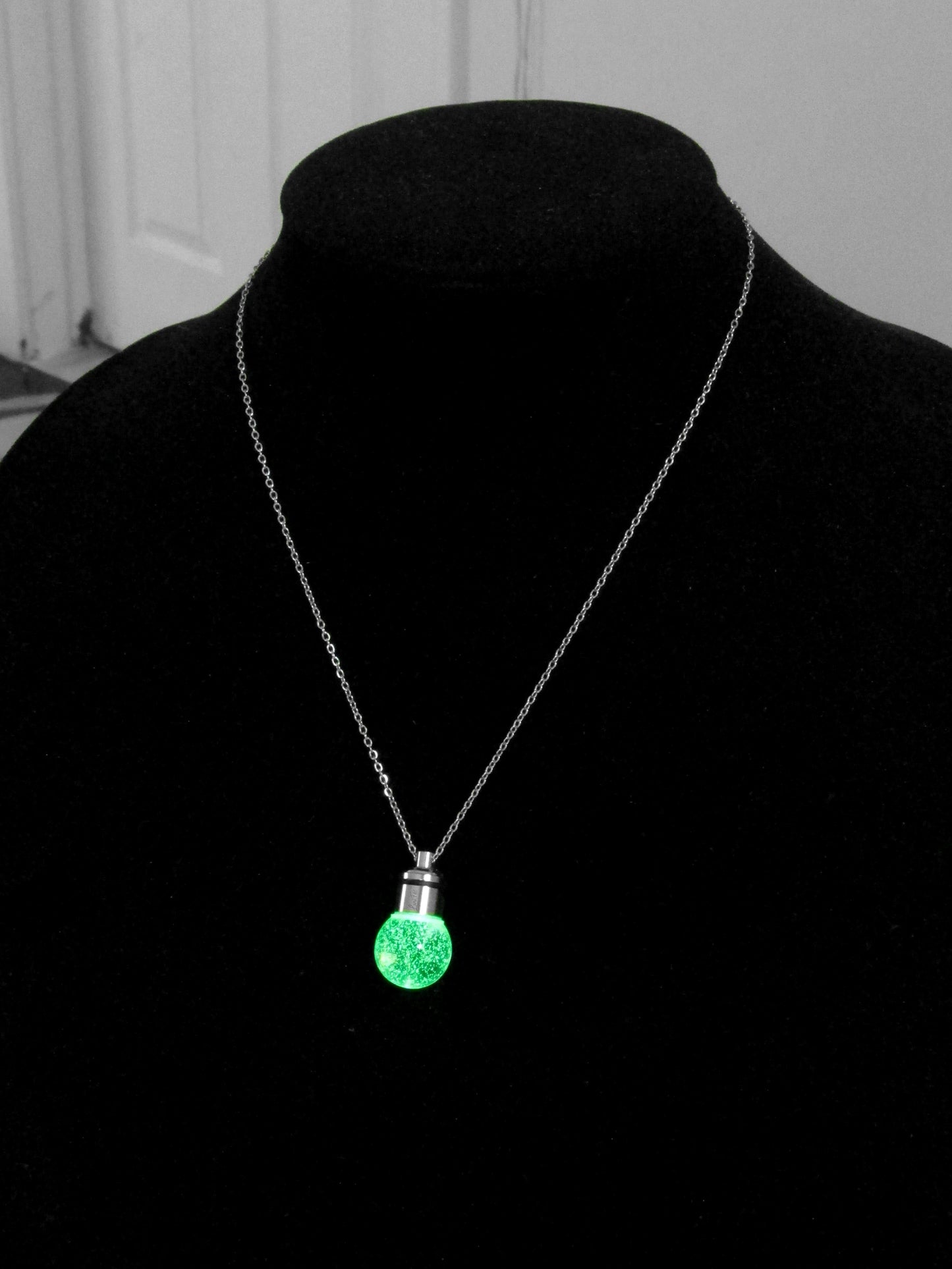 LED Bubble Necklace - Light up Jewelry, Resin Pendant, Handmade - LumiFae