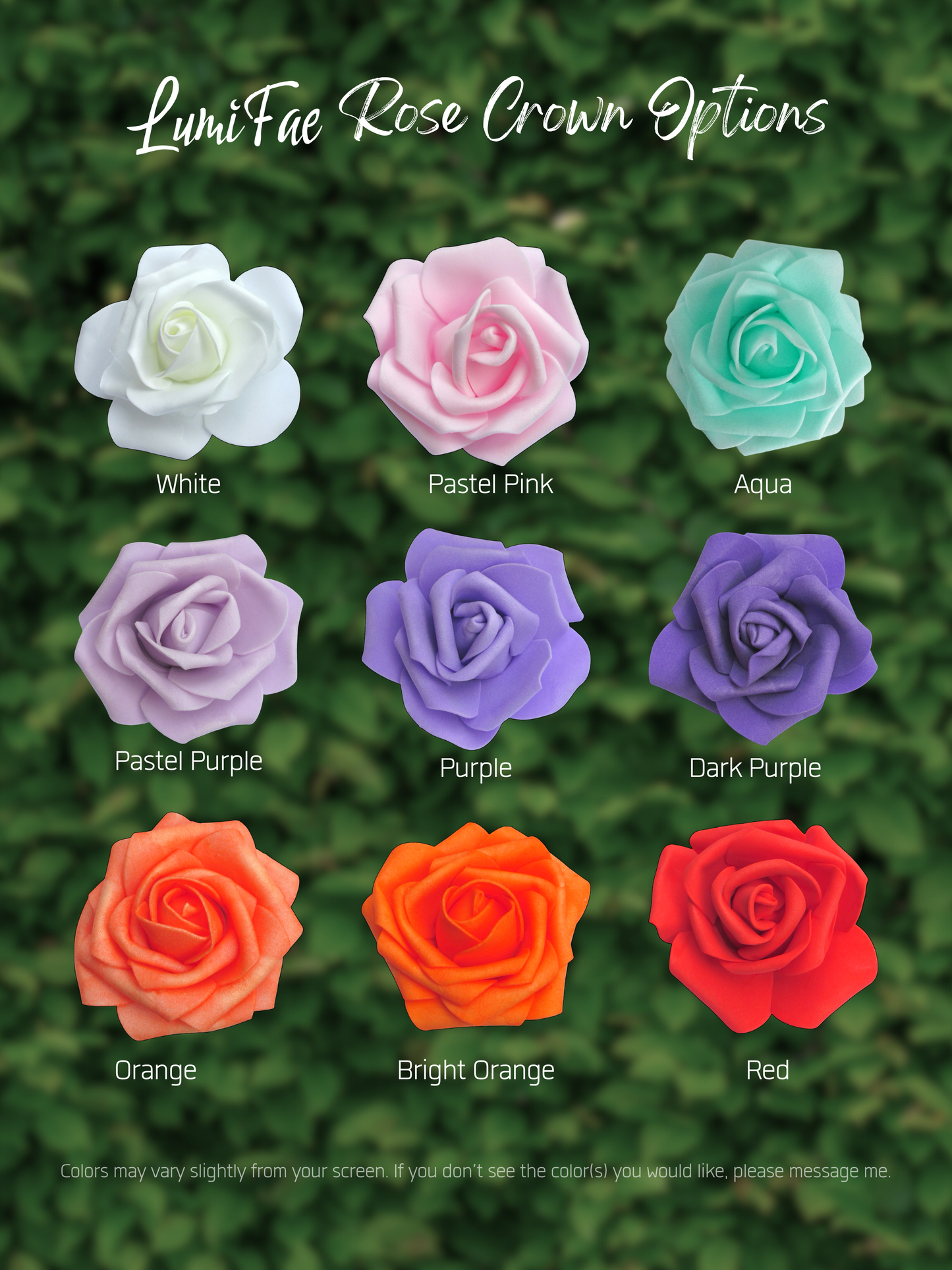 LED Rose Crown, Glowing Flower Tiara, Made-to-Order