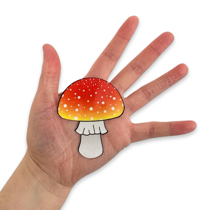 Red Orange Mushroom Sticker - Amanita Muscaria 3 Inch Waterproof Vinyl - LumiFae