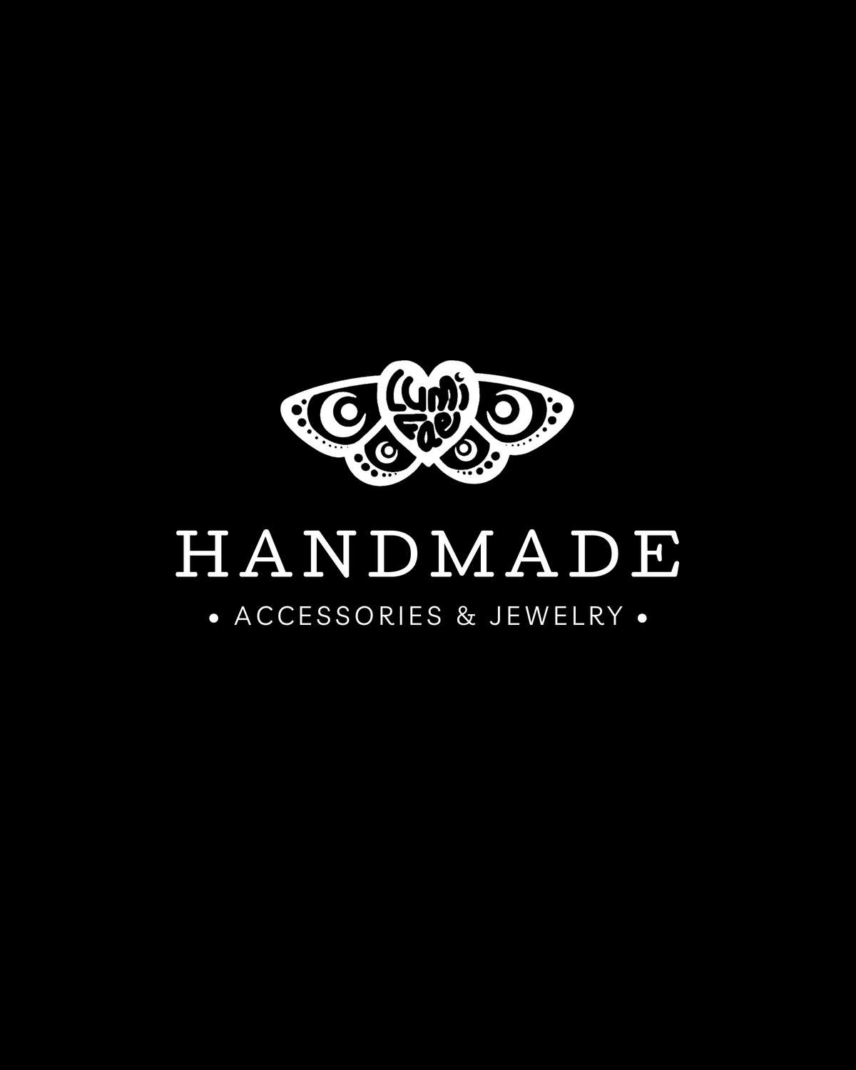Handmade Accessories & Jewelry logo with decorative emblem on a black background