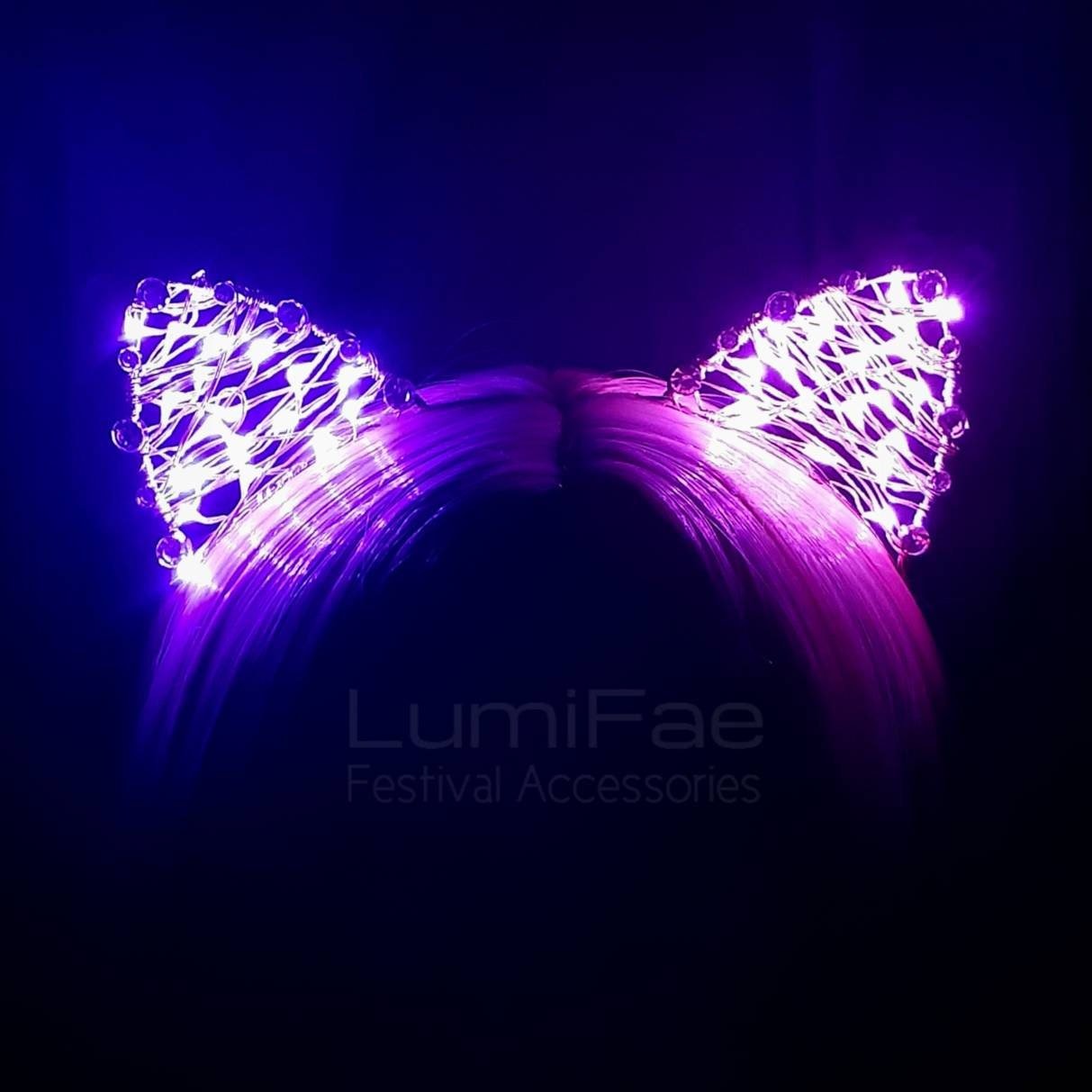 Custom LED Dual Color Cat Ears Headband - LumiFae