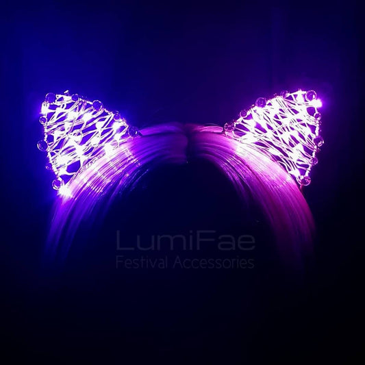 Custom LED Dual Color Cat Ears Headband - LumiFae