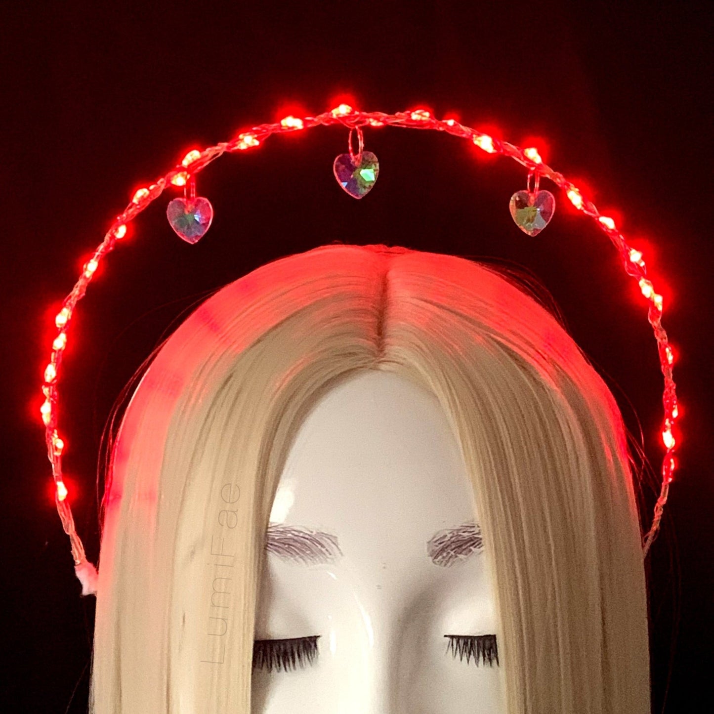 Heart Halo, LED with Crystal Hearts, Crown - LumiFae