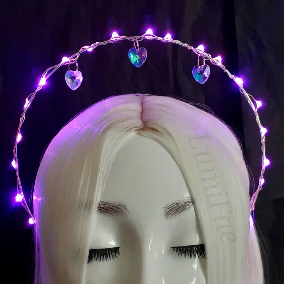 Heart Halo, LED with Crystal Hearts, Crown - LumiFae