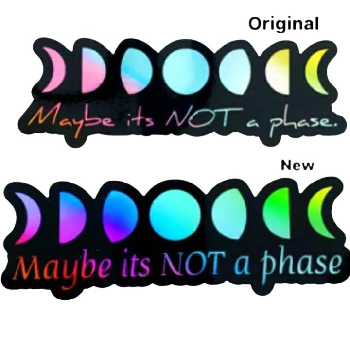 Holographic Moon Phases "Not a Phase" Stickers - LumiFae