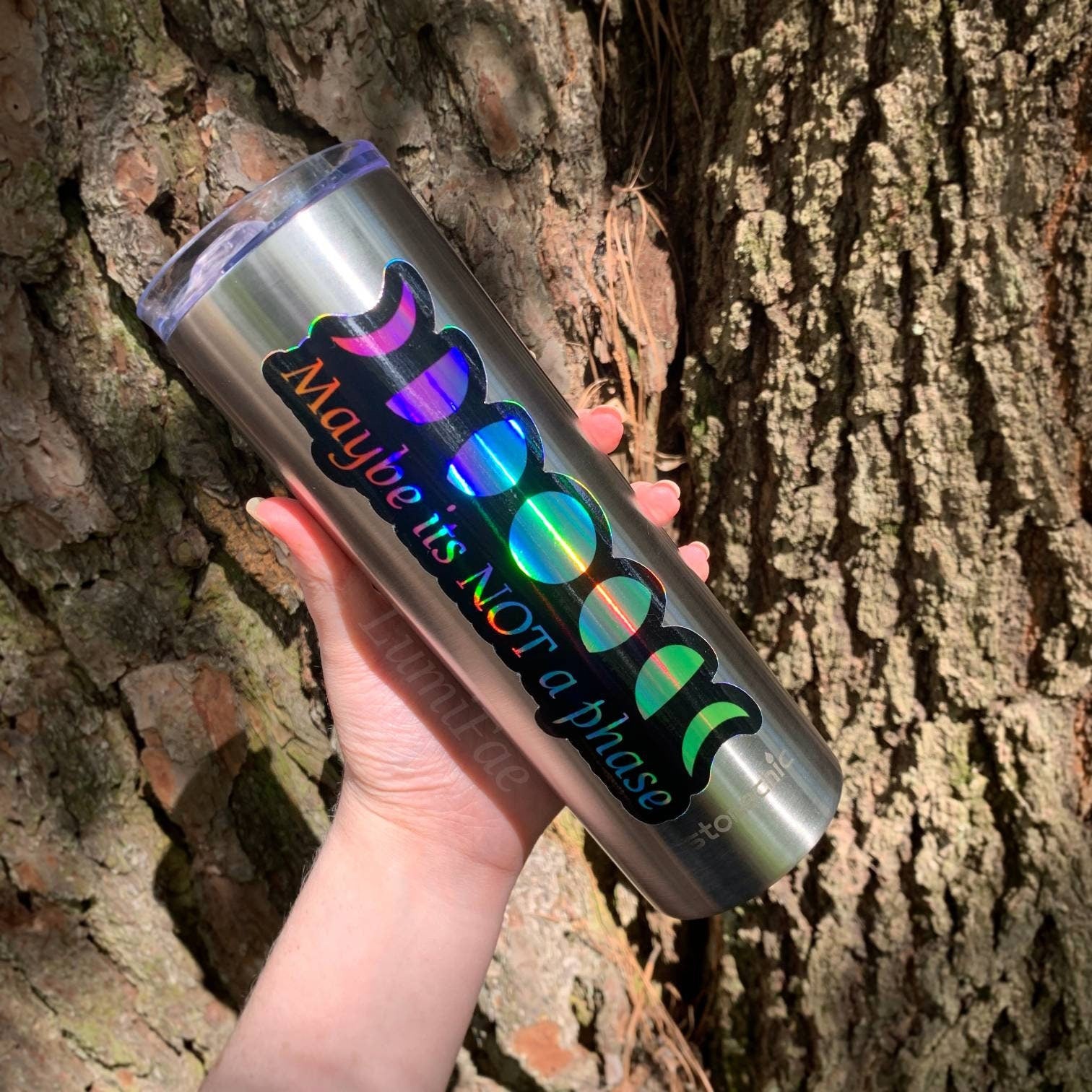 Holographic Moon Phases "Not a Phase" Stickers - LumiFae