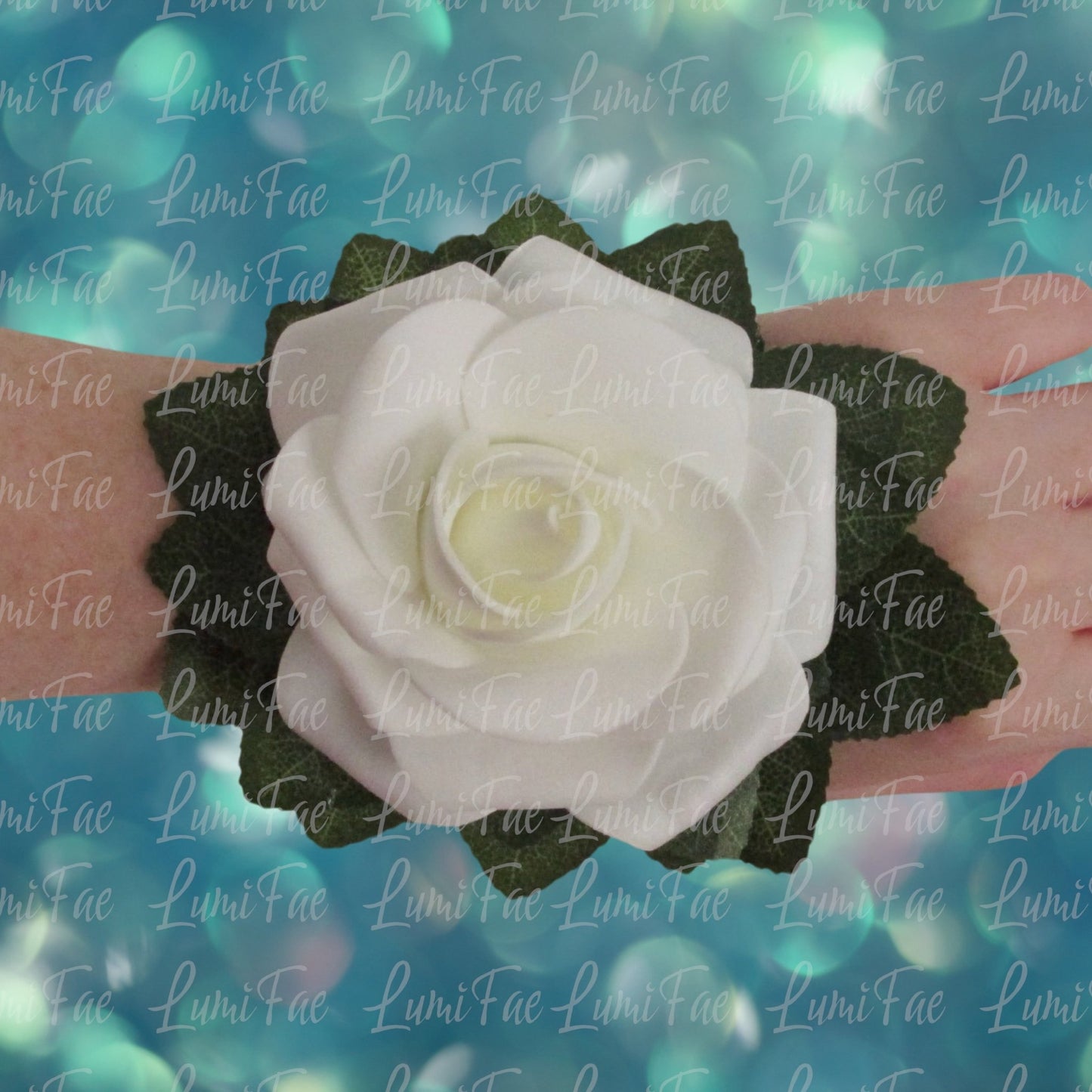 LED White Rose Wrist Corsage - LumiFae