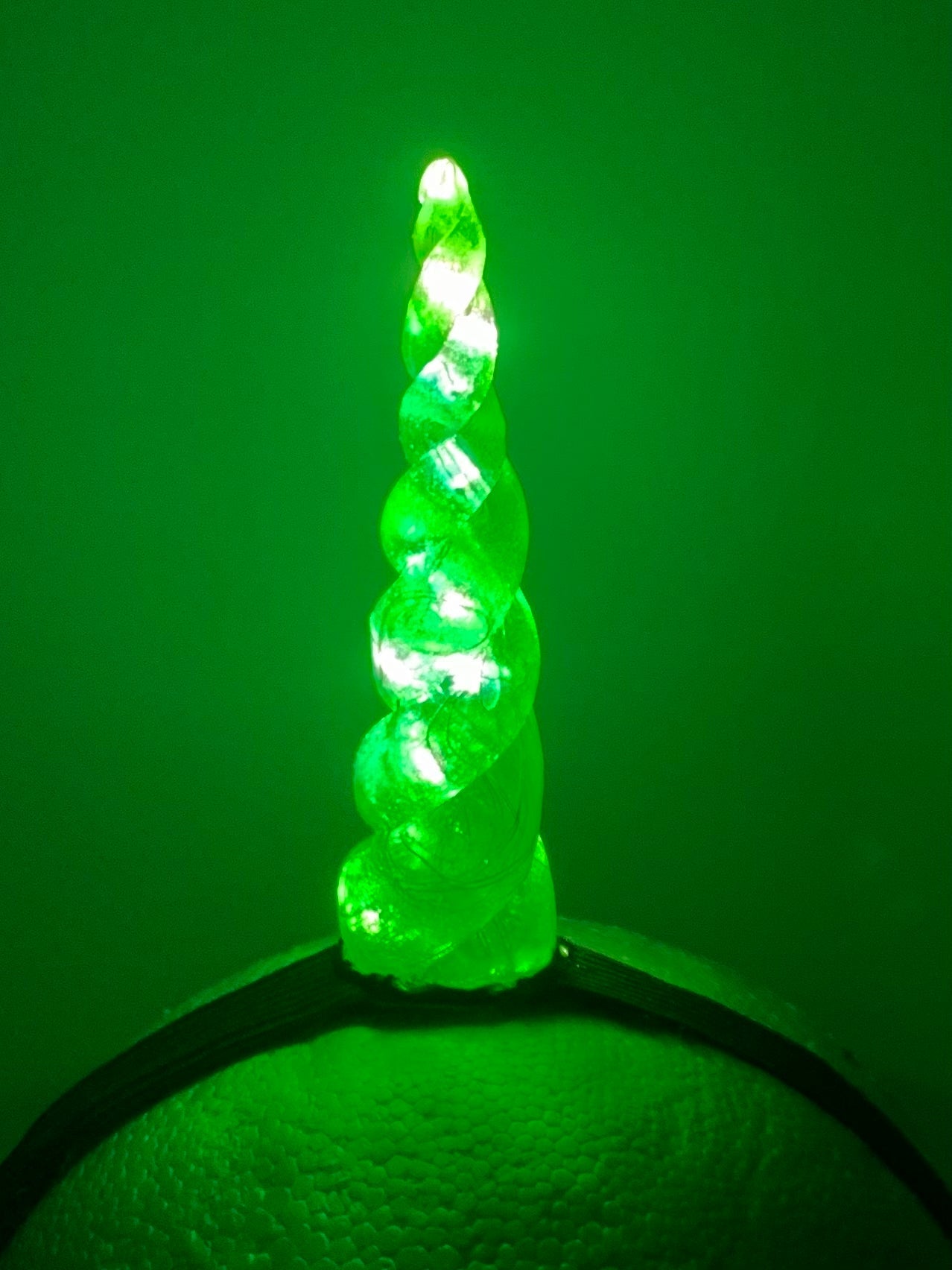 Neon Green LED Unicorn Horn Headband - LumiFae