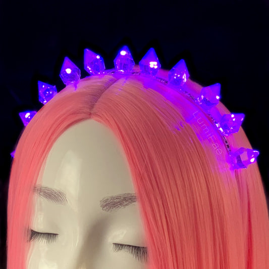 LED Gem Tiara Crown - Light Up Crystal Halo Headband - LumiFae
