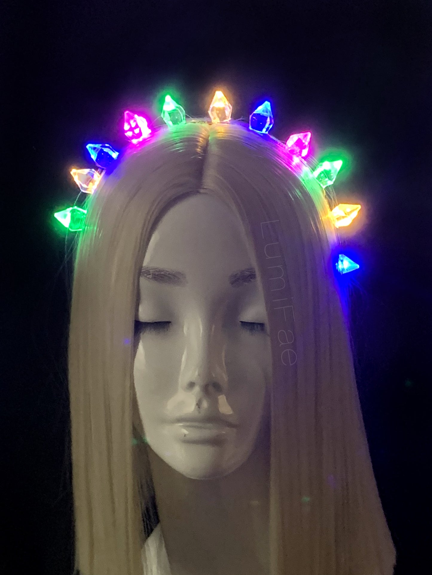 LED Gem Tiara, Light-up Crown, Crystal Halo Headband, Made-to-Order