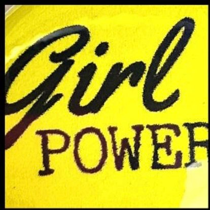 1" Girl Power Neon Buttons, Magnet, Hair clip, Blacklight, pink, orange, yellow, green, blue - LumiFae