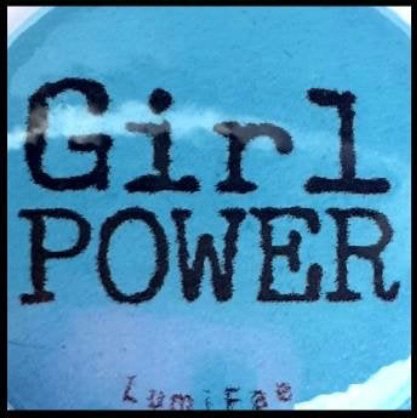 1" Girl Power Neon Buttons, Magnet, Hair clip, Blacklight, pink, orange, yellow, green, blue - LumiFae