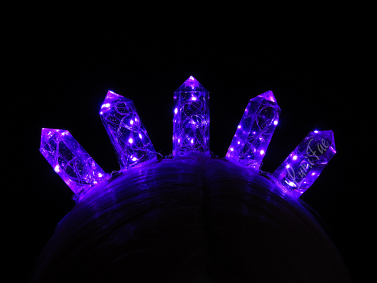 Purple Pink LED Gem Tiara Headband, Prototype Crown, Small