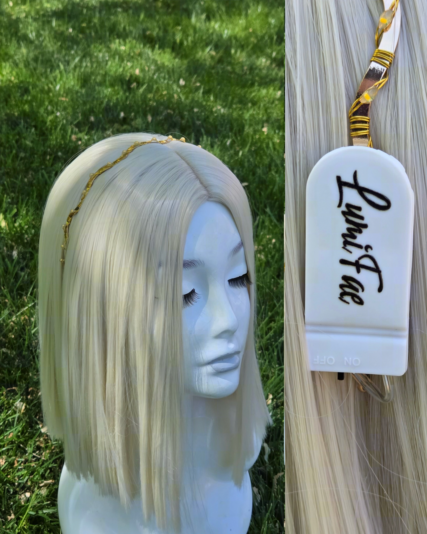 Wavy Gold LED Headband - Light up, Glowing, Handmade - LumiFae