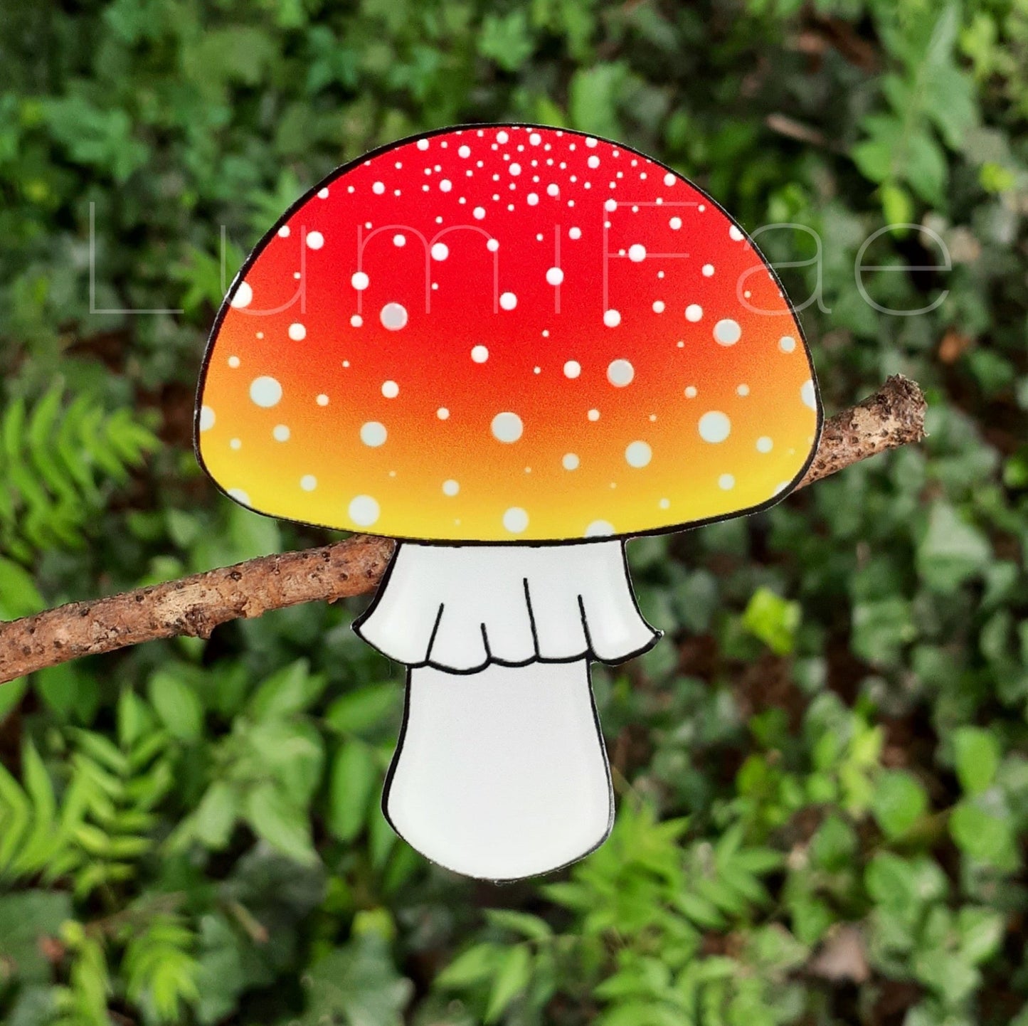 3” Mushroom Sticker, Red Orange, white spots, Waterproof, Amanita Muscaria, Fly Agaric, Fly Amanita - LumiFae