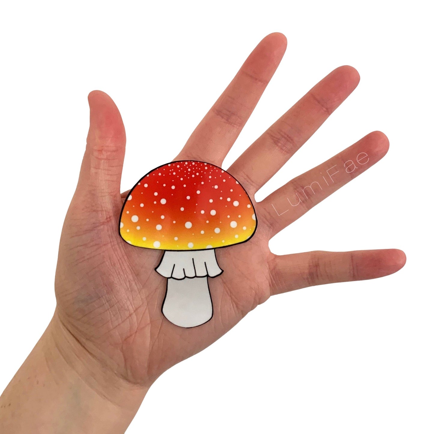 3” Mushroom Sticker, Red Orange, white spots, Waterproof, Amanita Muscaria, Fly Agaric, Fly Amanita - LumiFae