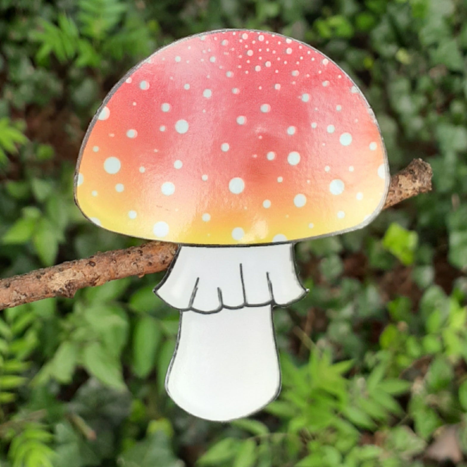 3” Mushroom Sticker, Red Orange, white spots, Waterproof, Amanita Muscaria, Fly Agaric, Fly Amanita - LumiFae