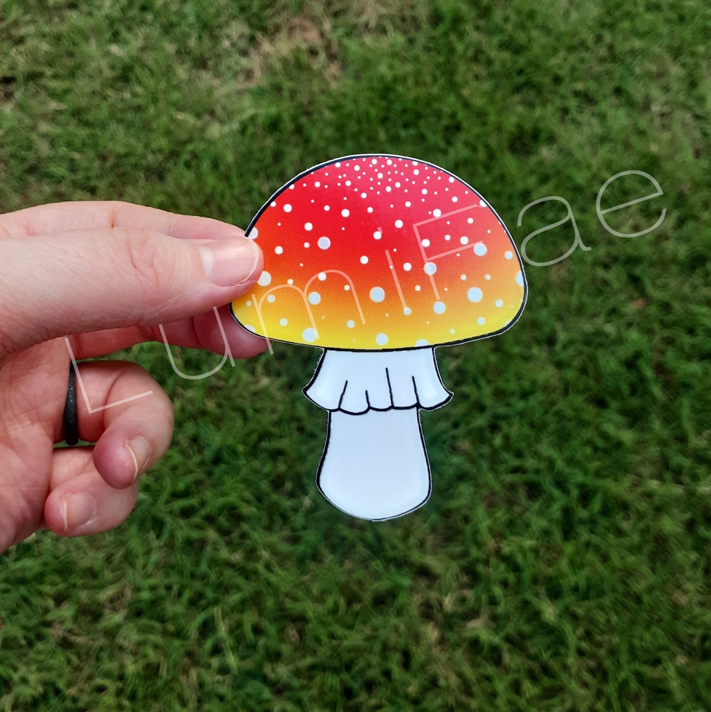 3” Mushroom Sticker, Red Orange, white spots, Waterproof, Amanita Muscaria, Fly Agaric, Fly Amanita - LumiFae