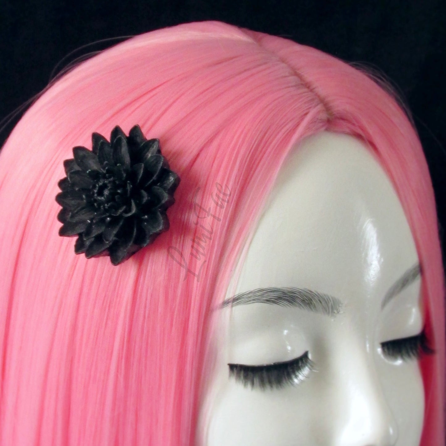 Black Lotus Hair Clip, Resin