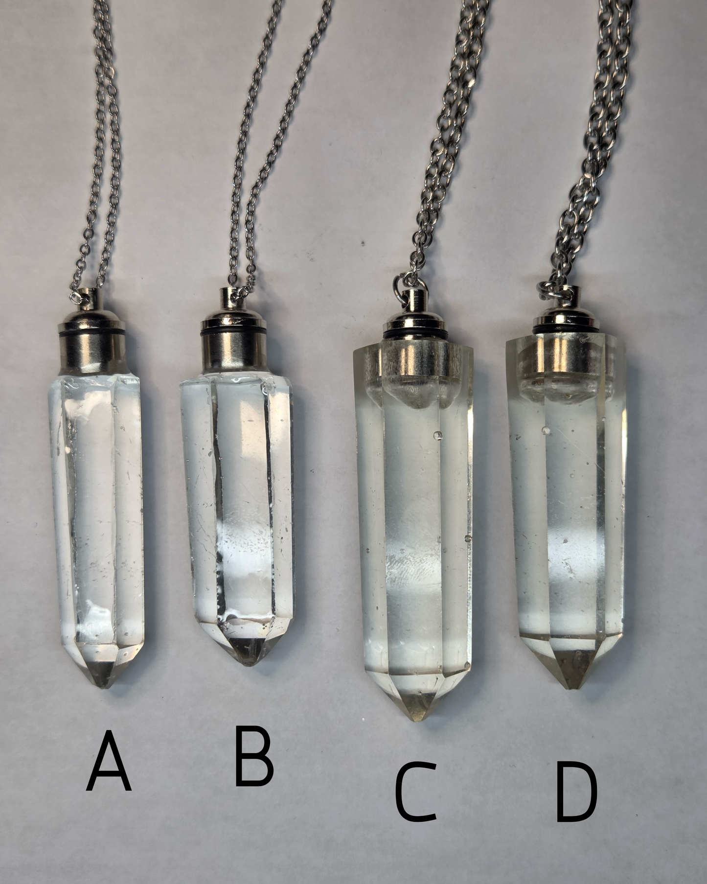 LED Crystal Necklace - 18" Stainless Steel - Handmade - LumiFae