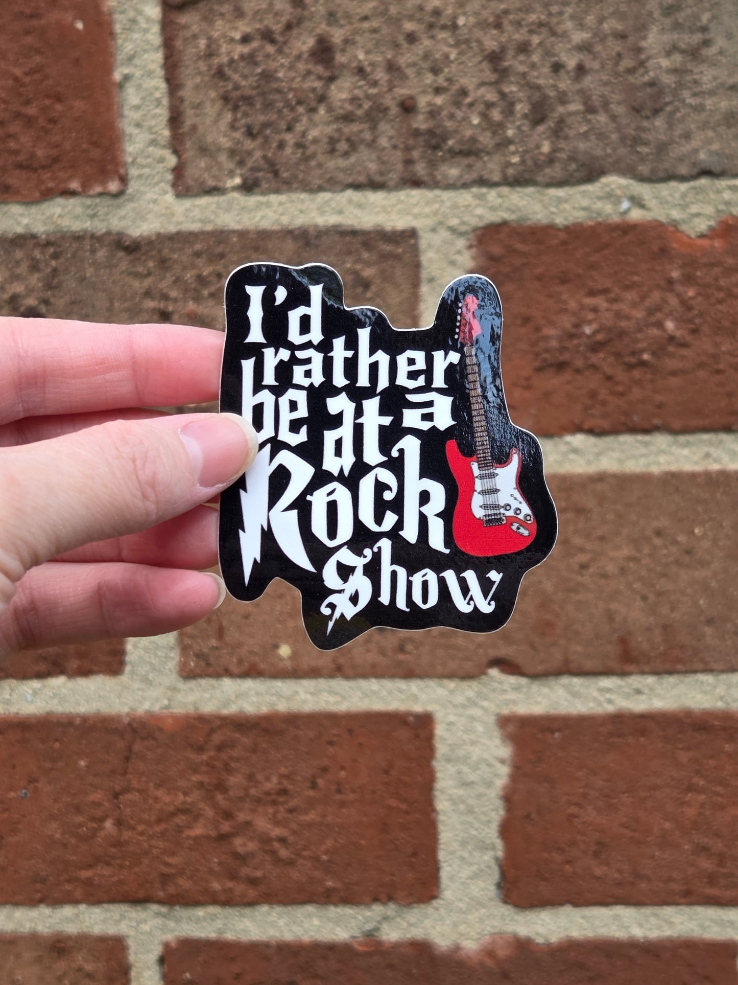 Rock Show Sticker - concert, guitar, black and red, waterproof - LumiFae