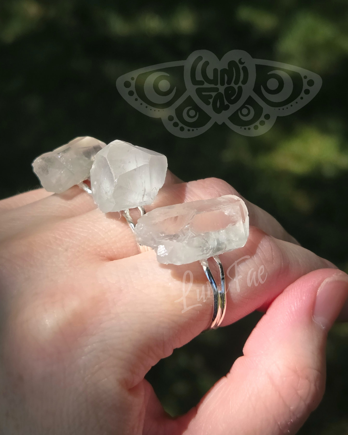 Ethical Clear Quartz Ring, Raw Quartz, Statement Jewelry, Handmade, Adjustable - LumiFae