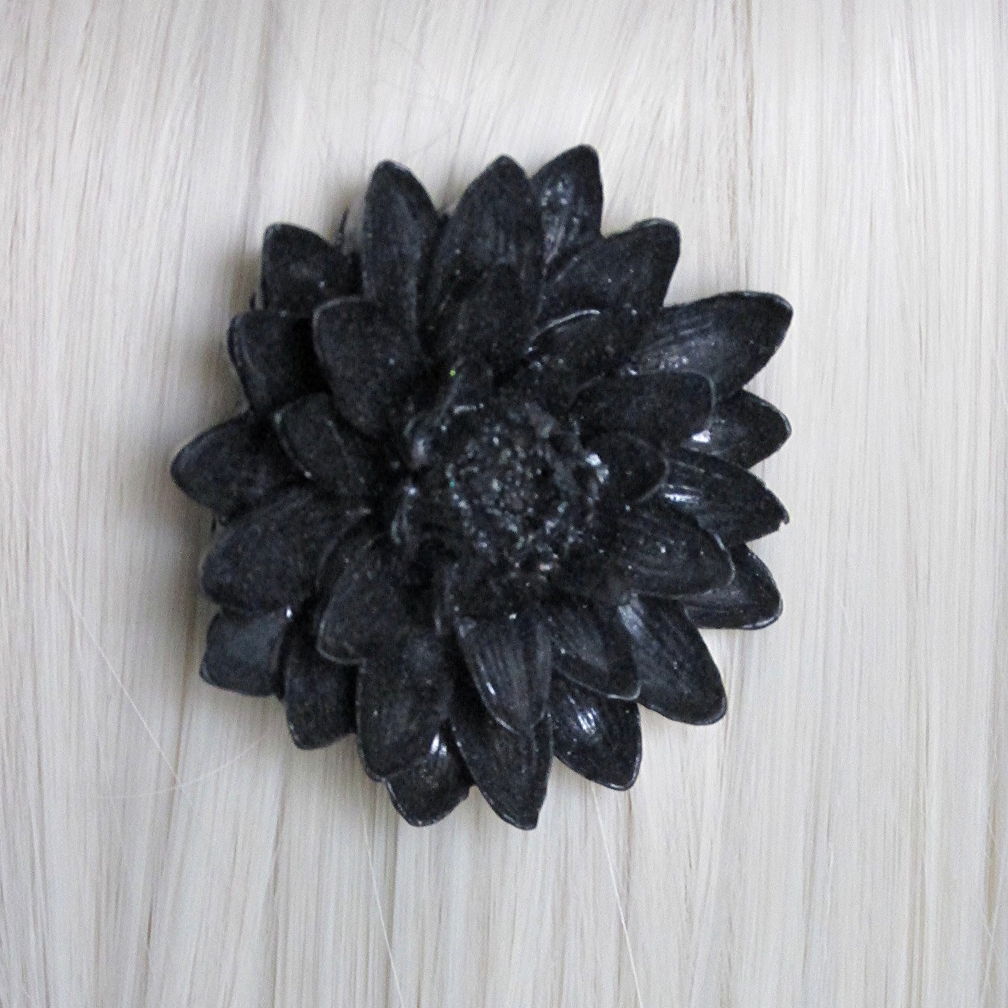 Black Lotus Hair Clip, Resin