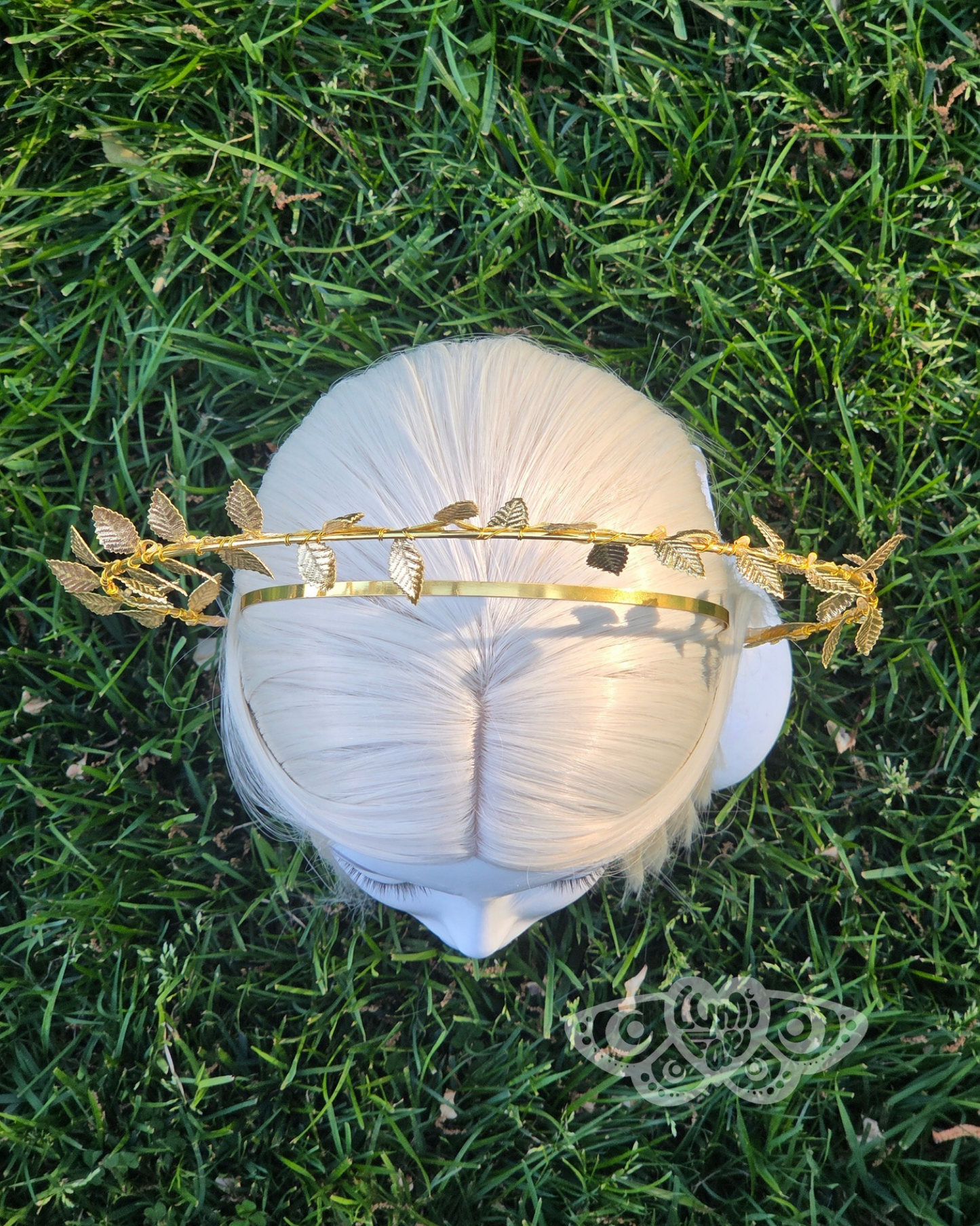 Gold Leaves LED Halo Crown - Extra Large, Ethereal, Goddess, Light Up Headband, Festivals, Bridal - LumiFae