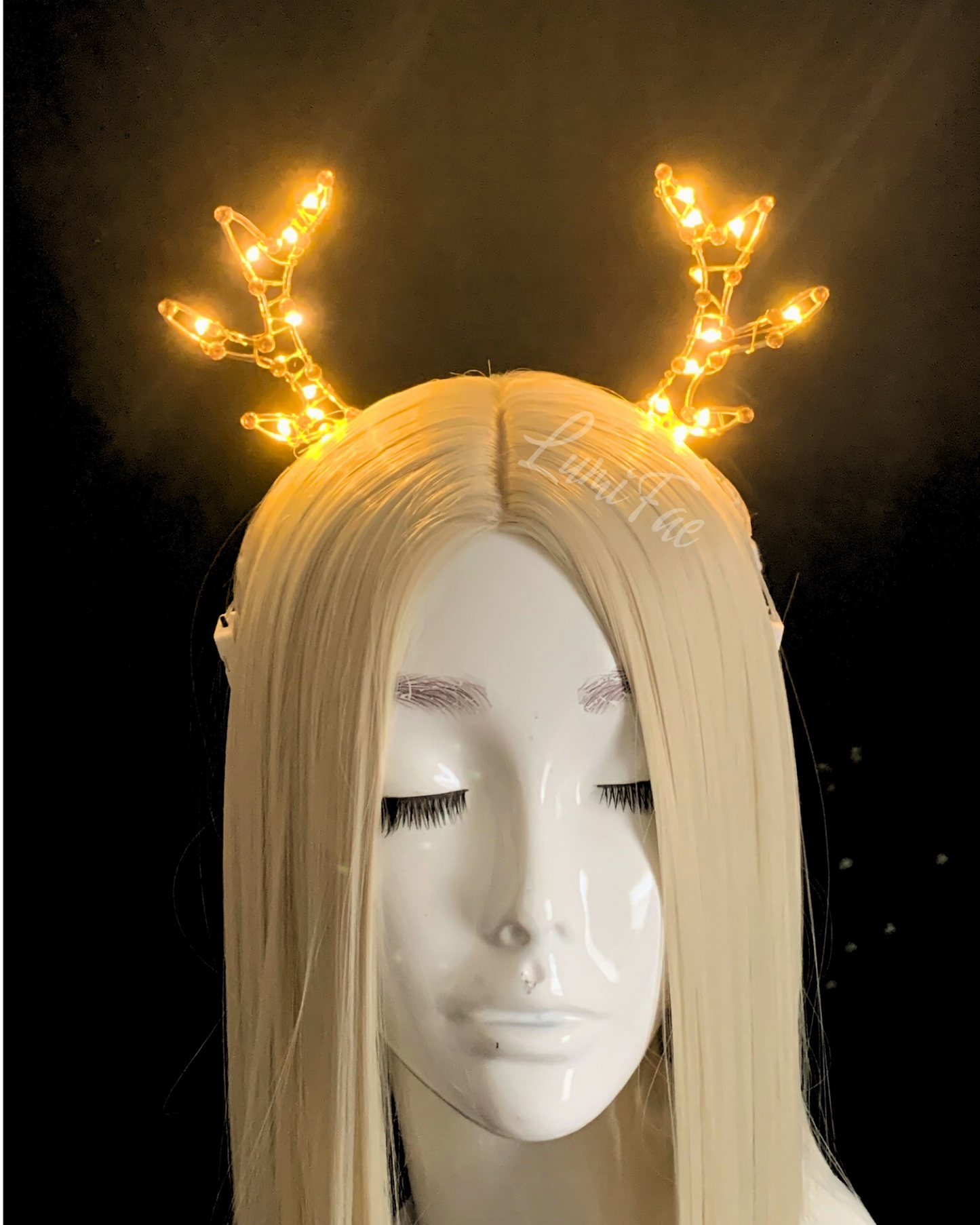 Gold LED Wire Antlers Headband - Light Up Deer Antler Crown - LumiFae