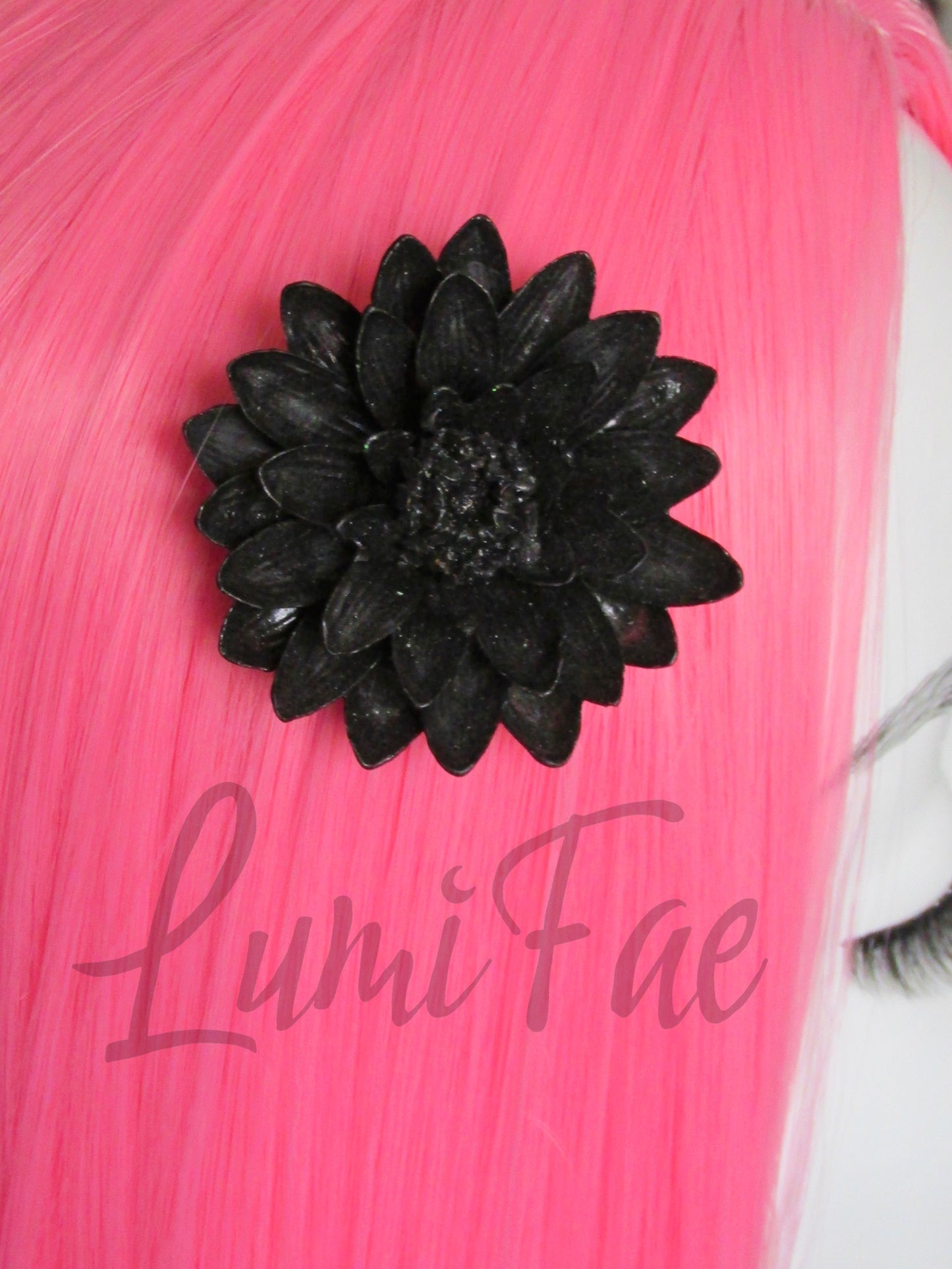 Black Lotus Hair Clip, Resin