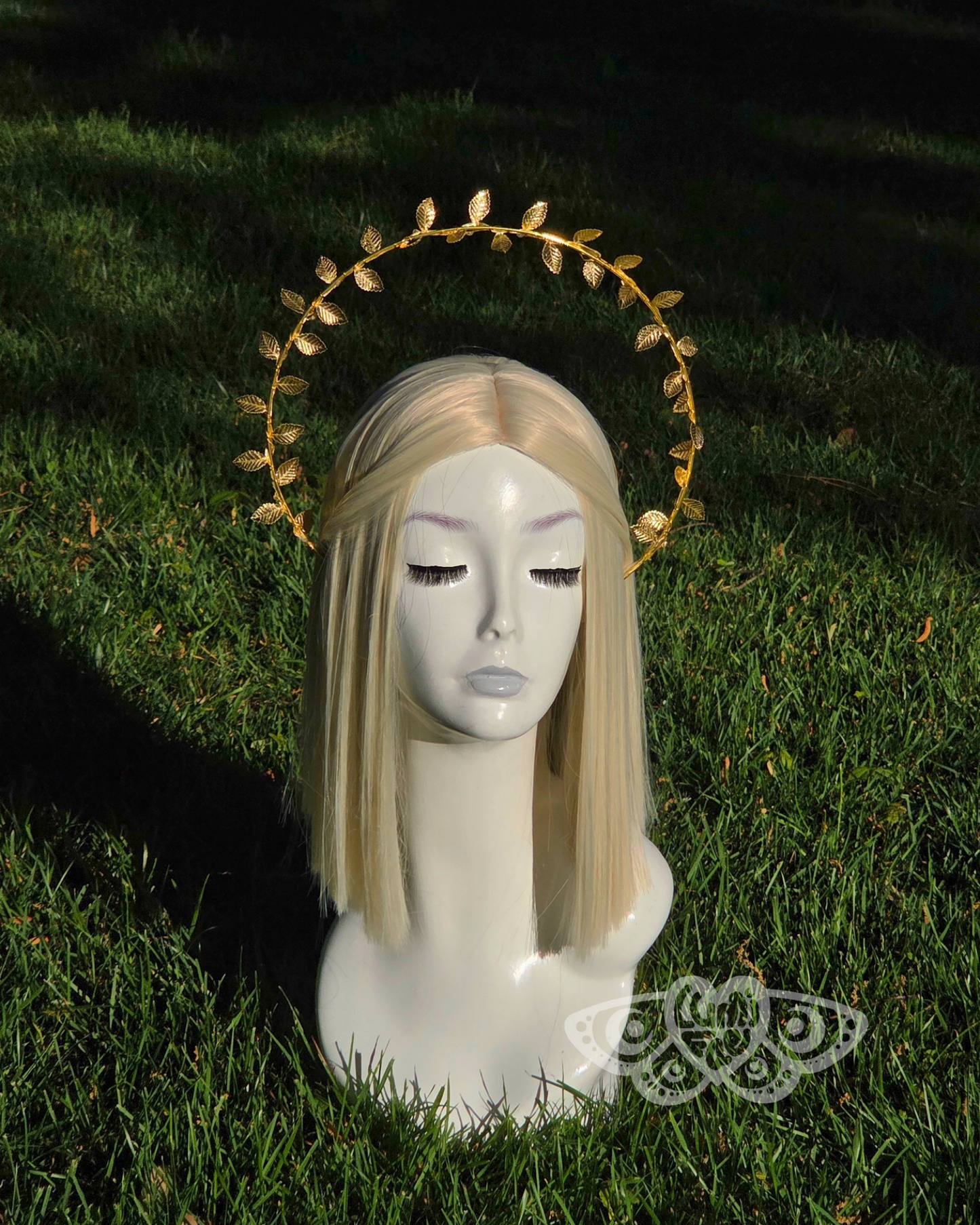 Gold Leaves LED Halo Crown - Extra Large, Ethereal, Goddess, Light Up Headband, Festivals, Bridal - LumiFae