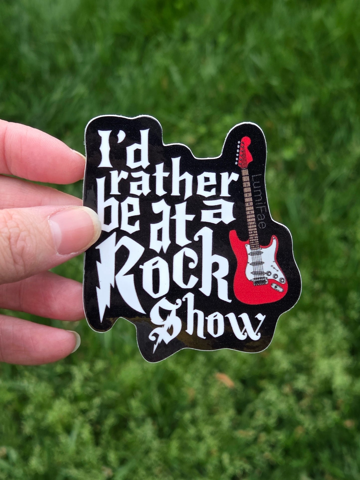 Rock Show Sticker - concert, guitar, black and red, waterproof - LumiFae