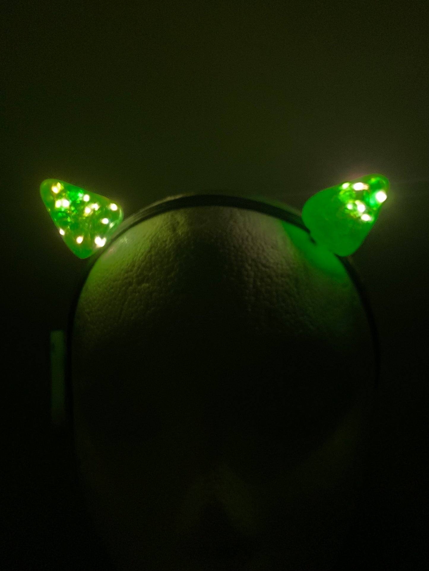 LED Green Glowing Clip-in Resin Monster Horns