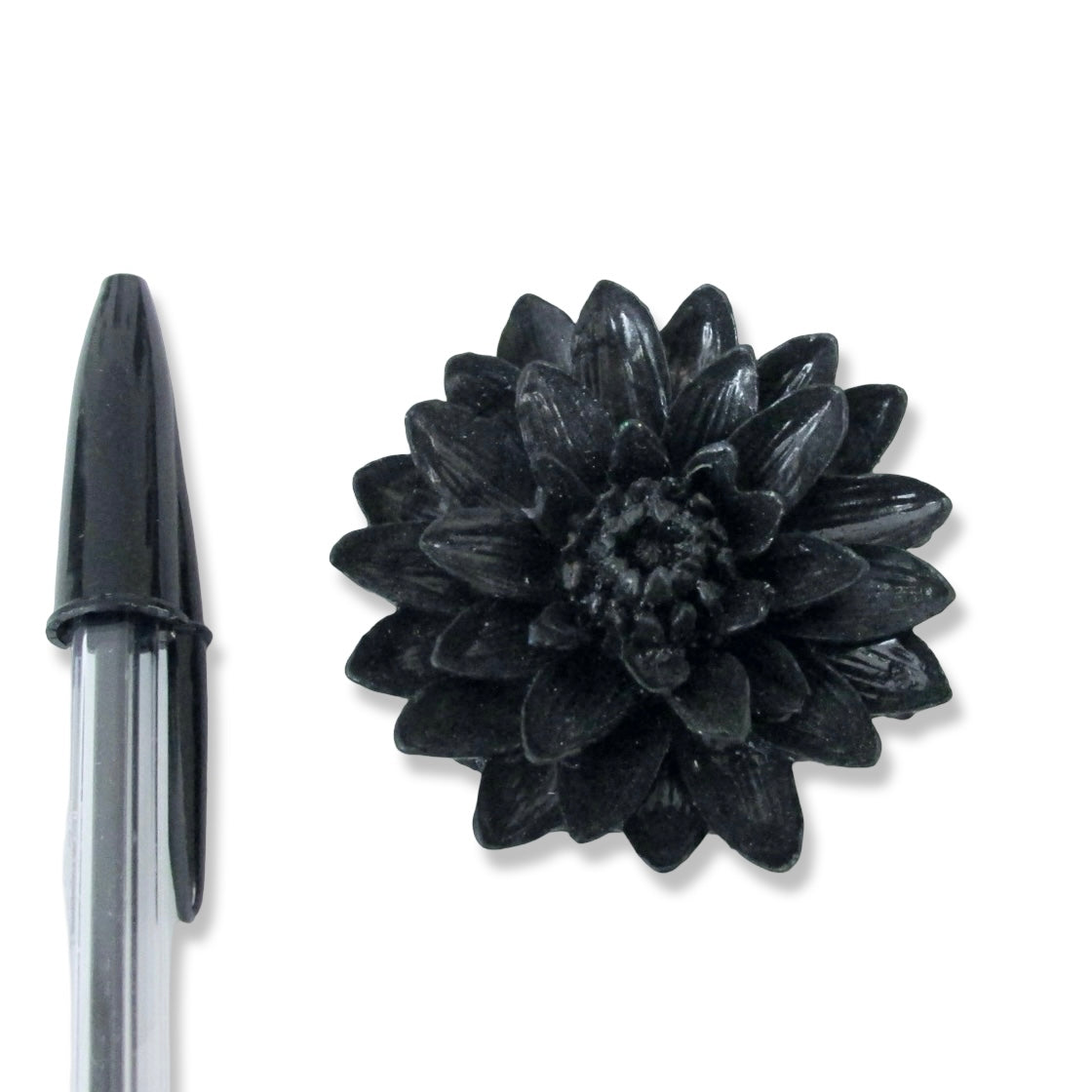 Black Lotus Hair Clip, Resin